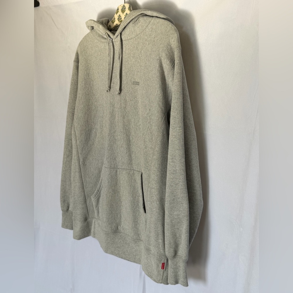 Supreme Small Box Logo Gray Hoodie Classic Pullover Sweatshirt - Picture 8 of 9